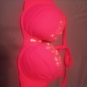Victoria's Secret Swim Hot Pink Stud Bikini Top